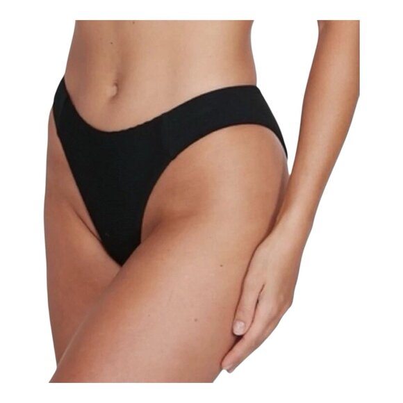 Billabong Marina Hike Black Bikini Bottoms Size Small (8) Ribbed NWT - Picture 1 of 11